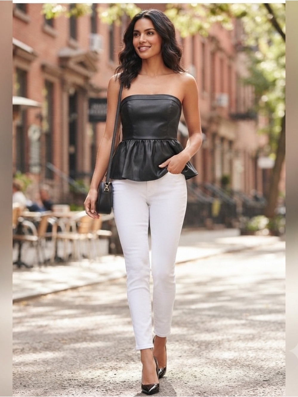H&M BANDEAU PEPLUM TOP